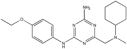 6-{[cyclohexyl(methyl)amino]methyl}-N-(4-ethoxyphenyl)-1,3,5-triazine-2,4-diamine Struktur