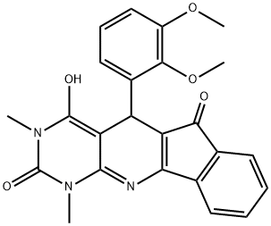 5-(2,3-dimethoxyphenyl)-4-hydroxy-1,3-dimethyl-1H-indeno[2',1':5,6]pyrido[2,3-d]pyrimidine-2,6(3H,5H)-dione Structure