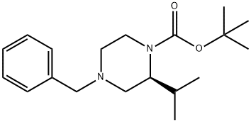 (S)-tert-butyl 4-benzyl-2-isopropylpiperazine-1-carboxylate Structure