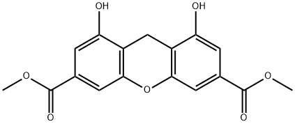 dimethyl 1,8-dihydroxy-9H-xanthene-3,6-dicarboxylate Structure