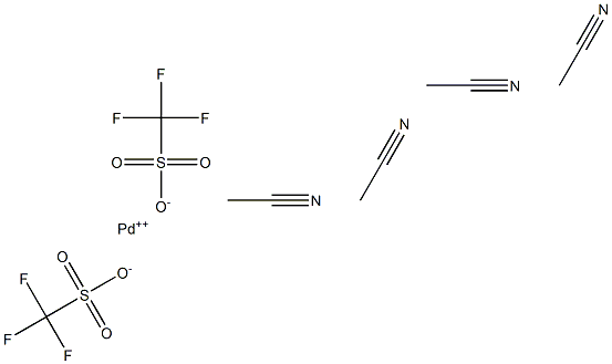 テトラキス(アセトニトリル)パラジウム(II)ビス(トリフルオロメタンスルホナート) 化学構造式