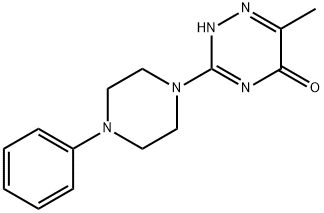 6-methyl-3-(4-phenyl-1-piperazinyl)-1,2,4-triazin-5(4H)-one Struktur