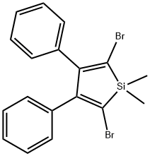 2,5-二溴-1,1-二甲基-3,4-二苯基噻咯 结构式