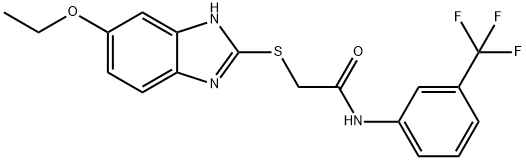2-[(5-ethoxy-1H-benzimidazol-2-yl)sulfanyl]-N-[3-(trifluoromethyl)phenyl]acetamide Structure
