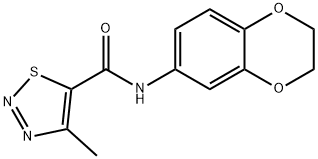 N-(2,3-dihydro-1,4-benzodioxin-6-yl)-4-methyl-1,2,3-thiadiazole-5-carboxamide,691355-37-0,结构式