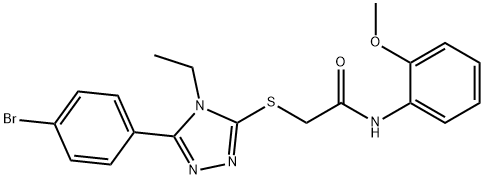 2-{[5-(4-bromophenyl)-4-ethyl-4H-1,2,4-triazol-3-yl]sulfanyl}-N-(2-methoxyphenyl)acetamide Structure