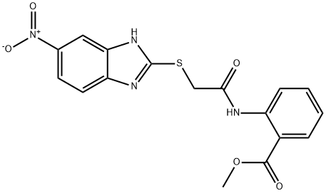 methyl 2-({[(6-nitro-1H-benzimidazol-2-yl)sulfanyl]acetyl}amino)benzoate Structure