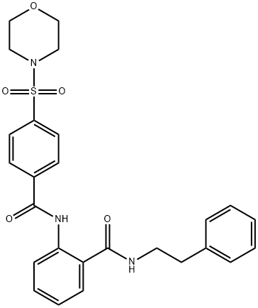 2-({[4-(morpholin-4-ylsulfonyl)phenyl]carbonyl}amino)-N-(2-phenylethyl)benzamide Structure