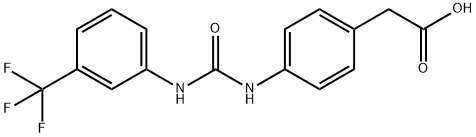 2-(4-(3-(3-(trifluoromethyl)phenyl)ureido)phenyl)acetic acid Structure