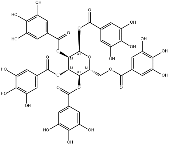 1,2,3,4,6-五-O-没食子酰-ALPHA-D-葡萄糖, 70470-10-9, 结构式