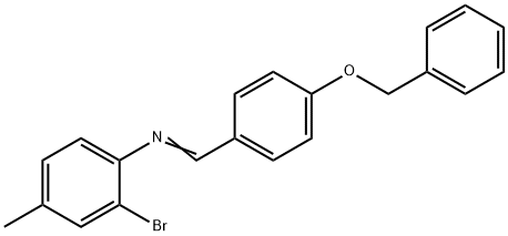 N-(4-BENZYLOXYBENZYLIDENE)-2-BROMO-4-METHYLANILINE 化学構造式