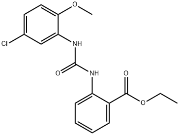 ethyl 2-(3-(5-chloro-2-methoxyphenyl)ureido)benzoate Struktur