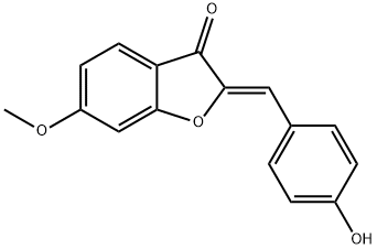(2Z)-2-(4-hydroxybenzylidene)-6-methoxy-1-benzofuran-3(2H)-one 化学構造式