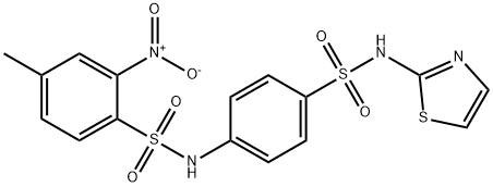 Benzenesulfonamide, 4-methyl-2-nitro-N-[4-[(2-thiazolylamino)sulfonyl]phenyl]- 化学構造式