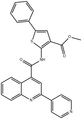 methyl 5-phenyl-2-(2-(pyridin-4-yl)quinoline-4-carboxamido)thiophene-3-carboxylate,713120-54-8,结构式