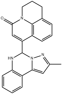 7-(2-methyl-5,6-dihydropyrazolo[1,5-c]quinazolin-5-yl)-2,3-dihydro-1H,5H-pyrido[3,2,1-ij]quinolin-5-one Structure
