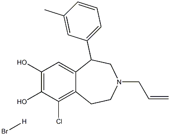 6-Chloro-2,3,4,5-tetrahydro-1-(3-methylphenyl)-3-(2-propen-1-yl)-1H-3-Benzazepine-7,8-diol hydrobromide, 74115-10-9, 结构式