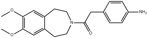 2-(4-氨基苯基)-1-(7,8-二甲氧基-4,5-二氢-1H-苯并[D]吖庚英-3(2H)-基)乙酮 结构式