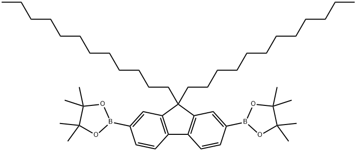 2,7-双(4,4,5,5-四甲基-1,3,2-二氧环戊硼烷-2-基)-9,9-双(十二烷基)芴, 749900-93-4, 结构式