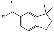3,3-二甲基-2,3-二氢-1-苯并呋喃-5-羧酸, 75097-97-1, 结构式