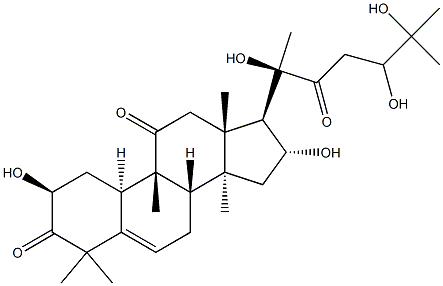 (2beta,9beta,10alpha,16alpha)-2,16,20,24,25-Pentahydroxy-9-methyl-19-norlanost-5-ene-3,11,22-trione Structure
