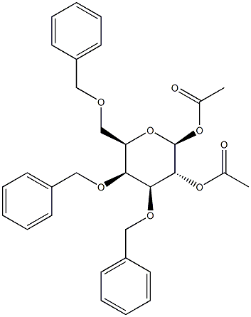 3,4,6-Tris-O-(phenylmethyl)-beta-D-galactopyranose 1,2-diacetate|3,4,6-三-O-(苯基甲基)-BETA-D-吡喃半乳糖 1,2-二乙酸酯