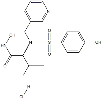 butanamide,N-hydroxy-2-[[(4-hydroxyphenyl)sulfonyl](3-pyridinylmethyl)amino]-3-methyl,hydrochloride,(2R)- Structure