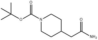 1-Piperidinecarboxylic acid, 4-(2-amino-2-oxoethyl)-, 1,1-dimethylethyl ester Structure