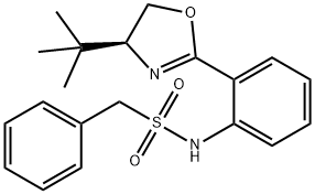 (S)-N-(2-(4-(叔丁基)-4,5-二氢噁唑-2-基)苯基)-1-苯基甲磺酰胺, 784194-02-1, 结构式