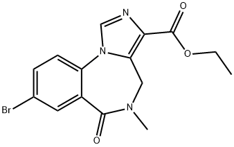 8-溴-5-甲基-6-氧代-5,6-二氢-4H-苯并[F]咪唑并[1,5-A] [1,4]二氮杂-3-羧酸乙酯,78756-37-3,结构式