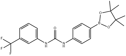 1-(4-(4,4,5,5-tetramethyl-1,3,2-dioxaborolan-2-yl)phenyl)-3-(3-(trifluoromethyl)phenyl)urea Struktur