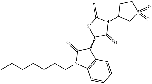 797795-04-1 (3Z)-3-[3-(1,1-dioxidotetrahydrothiophen-3-yl)-4-oxo-2-thioxo-1,3-thiazolidin-5-ylidene]-1-heptyl-1,3-dihydro-2H-indol-2-one