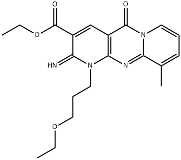 ethyl 1-(3-ethoxypropyl)-2-imino-10-methyl-5-oxo-1,5-dihydro-2H-dipyrido[1,2-a:2,3-d]pyrimidine-3-carboxylate Struktur