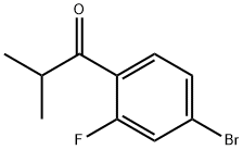 1-(4-ブロモ-2-フルオロフェニル)-2-メチルプロパン-1-オン 化学構造式