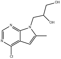 3-(4-Chloro-6-methyl-7H-pyrrolo[2,3-d]pyrimidin-7-yl)propane-1,2-diol 结构式