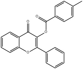 Benzoic acid, 4-methyl-, 4-oxo-2-phenyl-4H-1-benzopyran-3-yl ester Structure
