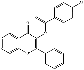 Benzoic acid, 4-chloro-, 4-oxo-2-phenyl-4H-1-benzopyran-3-yl ester Structure