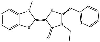 3-Ethyl-5-(3-methyl-2(3H)-benzothiazolylidene)-2-(2-pyridinylmethylene)-4-thiazolidinone Structure