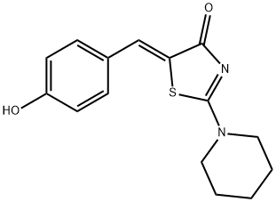 (5Z)-5-(4-hydroxybenzylidene)-2-(piperidin-1-yl)-1,3-thiazol-4(5H)-one Structure