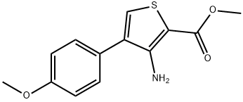 3-アミノ-4-(4-メトキシフェニル)チオフェン-2-カルボン酸メチル 化学構造式