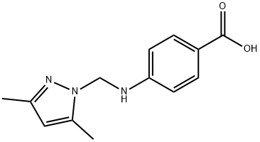 Benzoic acid,4-[[(3,5-dimethyl-1H-pyrazol-1-yl)methyl]amino]- Structure