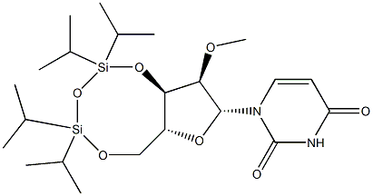Uridine,  2'-O-methyl-3',5'-O-[1,1,3,3-tetrakis(1-methylethyl)-1,3-disiloxanediyl]- 化学構造式