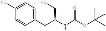 [(1S)-1-羟基甲基-2-(4-羟基苯基)乙基]氨基甲酸叔丁酯, 83345-46-4, 结构式