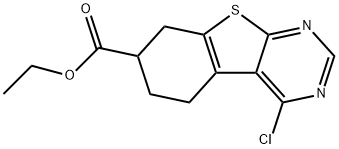 ethyl 4-chloro-5,6,7,8-tetrahydrobenzo[4,5]thieno[2,3-d]pyrimidine-7-carboxylate Struktur