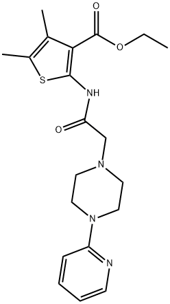 ethyl 4,5-dimethyl-2-(2-(4-(pyridin-2-yl)piperazin-1-yl)acetamido)thiophene-3-carboxylate Structure
