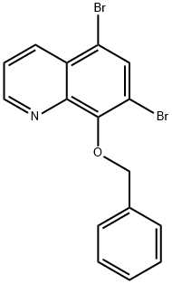 5,7-ジブロモ-8-(ベンジルオキシ)キノリン 化学構造式