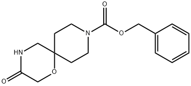 1-Oxa-4,9-diazaspiro[5.5]undecane-9-carboxylic acid, 3-oxo-, phenylmethyl ester Structure