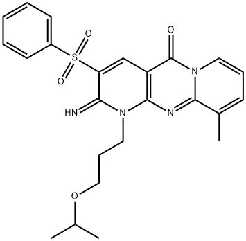 843619-41-0 2-imino-1-(3-isopropoxypropyl)-10-methyl-3-(phenylsulfonyl)-1,2-dihydro-5H-dipyrido[1,2-a:2,3-d]pyrimidin-5-one