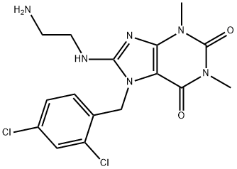 8-[(2-aminoethyl)amino]-7-(2,4-dichlorobenzyl)-1,3-dimethyl-3,7-dihydro-1H-purine-2,6-dione,843622-94-6,结构式