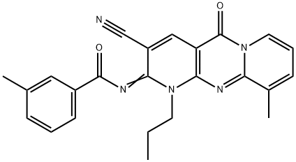 N-(3-cyano-10-methyl-5-oxo-1-propyl-1,5-dihydro-2H-dipyrido[1,2-a:2,3-d]pyrimidin-2-ylidene)-3-methylbenzamide|